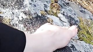 Sweaty hiking feet