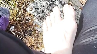 Sweaty hiking feet