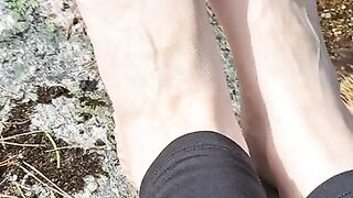 Sweaty hiking feet