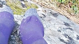 Sweaty hiking feet