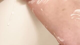 Cumming in the shower while shaving masturbating orgasm