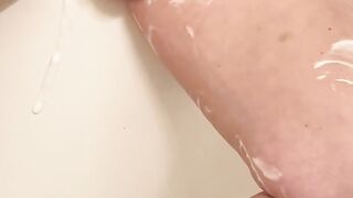 Cumming in the shower while shaving masturbating orgasm