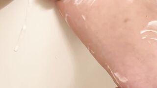 Cumming in the shower while shaving masturbating orgasm