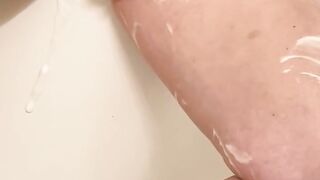 Cumming in the shower while shaving masturbating orgasm