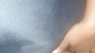 Ebony African girl almost caught in the act.. feeling horny want to come so fast but baexvideo almost get got.