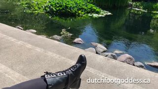 Love my Sexy Legs in Black Tights look in the Sun @ the Water Lily Garden - DutchFootGoddess TikTok