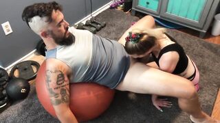 QUICKIE Exercise Ball BLOWJOB Cam Show LIVE