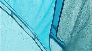 Should I Play With My Wet Pussy In This Tent While It's Raining?