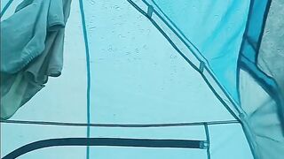 Should I Play With My Wet Pussy In This Tent While It's Raining?