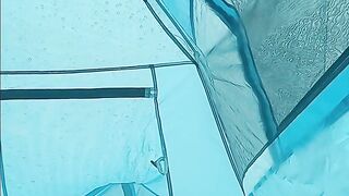 Should I Play With My Wet Pussy In This Tent While It's Raining?