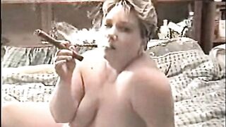 Playing With My Big Tits And Cigar