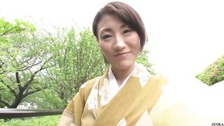 Japanese kimono clad wife offers private flower arrangement classes held in classy hotel rooms that lead to sex