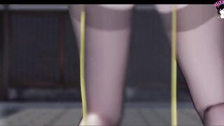 Haku In Sexy Stockings Dancing + Gradual Undressing (3D HENTAI)