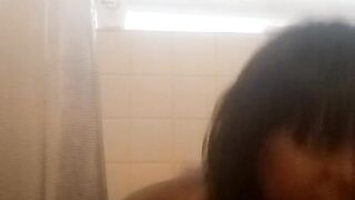 BeautyDupree Takes Shower And Masturbates With Her Long Plastic Dick