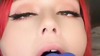 Sucking dildo AHEGAO style