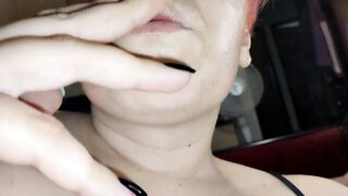 Smoking and showing tits