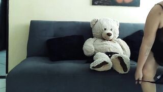 Very hot hot chubby fulfills the fantasy of fucking with a teddy bear