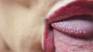 Slow motion HOT BLOWJOB - Close up throbbing penis and foreskin blowjob