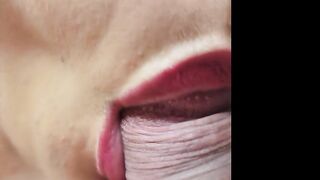 Slow motion HOT BLOWJOB - Close up throbbing penis and foreskin blowjob