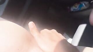 Feet on car window. Stranger fingers me in National Park while I suck his dick and balls. CAUGHT.