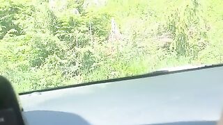 Feet on car window. Stranger fingers me in National Park while I suck his dick and balls. CAUGHT.