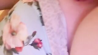 Disabled girl masturbating pretty wet pussy in bed