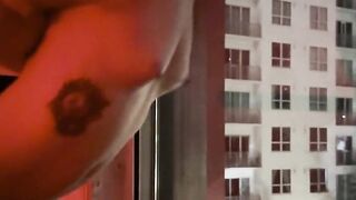 Tiny 18 year old getting fucked in Miami by glass window