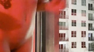 Tiny 18 year old getting fucked in Miami by glass window