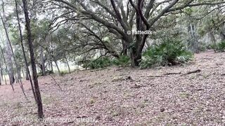 Bouncing on my BBC on Park Bench & Squirting outdoors