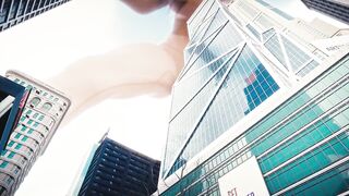 Beautiful Mega Giantess Grows and Play with a Tiny City