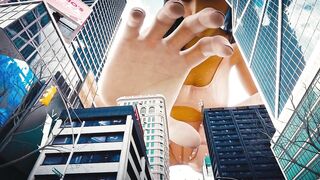 Beautiful Mega Giantess Grows and Play with a Tiny City