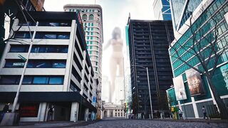 Beautiful Mega Giantess Grows and Play with a Tiny City