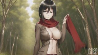 Mikasa sexy hentai anime (A.I. generated and animated) Attack on titan