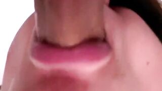 Schoolgirl Loves Sucking My Throbbing Dick Every Morning. Cum in Hey's Mouth Close-up