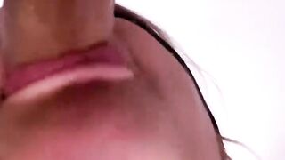 Schoolgirl Loves Sucking My Throbbing Dick Every Morning. Cum in Hey's Mouth Close-up