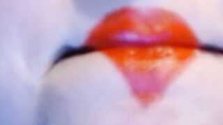 Red Heart Lipstick And Smoking Upclose