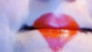 Red Heart Lipstick And Smoking Upclose