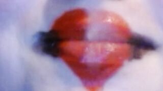 Red Heart Lipstick And Smoking Upclose