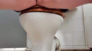 Pissing on the floor of a public toilet made me feel naughty so i finger myself too