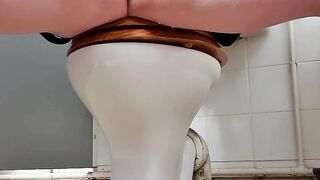 Pissing on the floor of a public toilet made me feel naughty so i finger myself too