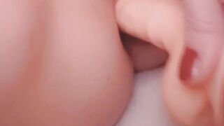 Horny girl fucks herself in the ass and squirts EVERYWHERE