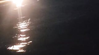 PUBLIC! Blowjob IN the OCEAN at Magic Hour!