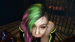 Judy Alvarez sucking dick and swallow cum Cyberpunk 2077