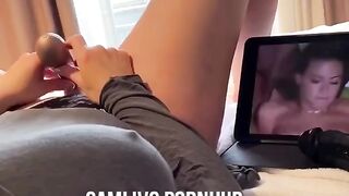 Swedish Girl Watching Porn and Masturbates, Loud Moaning Orgasm