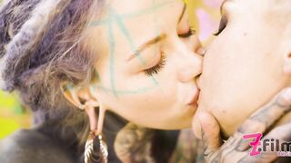 Tattoo Lesbian gets HARD fisted till she have a REAL ORGASM, alt goth punk