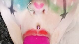 Goth Clown Girl gives Daddy a Deepthroat Blowjob