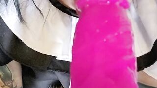 Goth Clown Girl gives Daddy a Deepthroat Blowjob