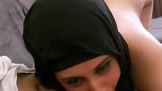 POV Close-Up Muslim Blowjob & Cum Swallow