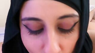 POV Close-Up Muslim Blowjob & Cum Swallow