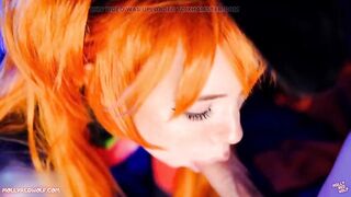 Sloppy Blowjob and Pussy Creampie. Evangelion Asuka Langley - Mollyredwolf